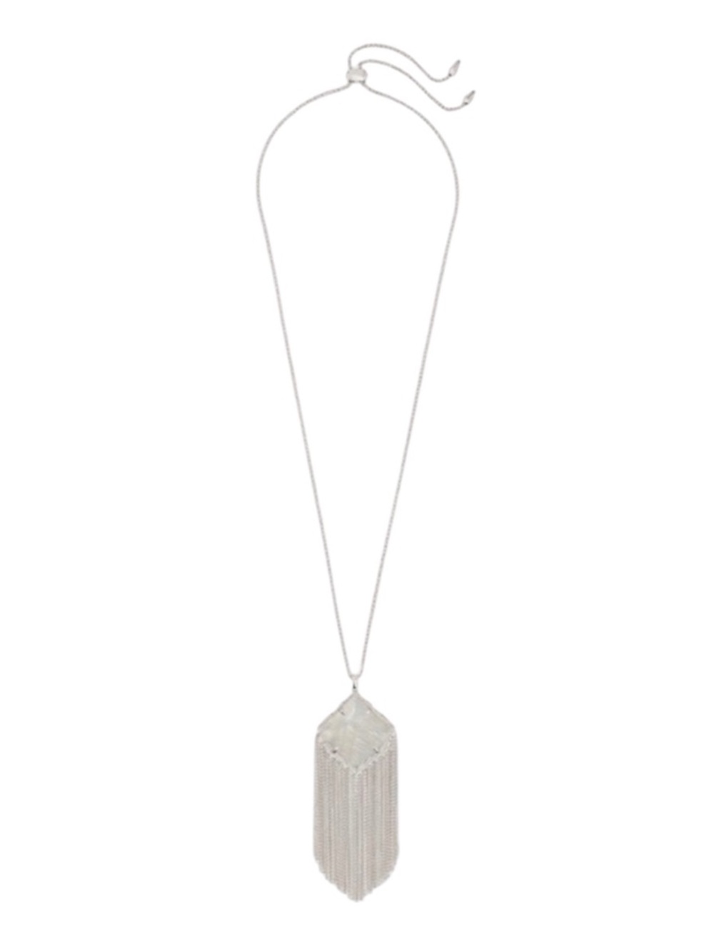 Kendra Scott Kingston Silver Necklace in White Mother of Pearl - Picture 2 of 9